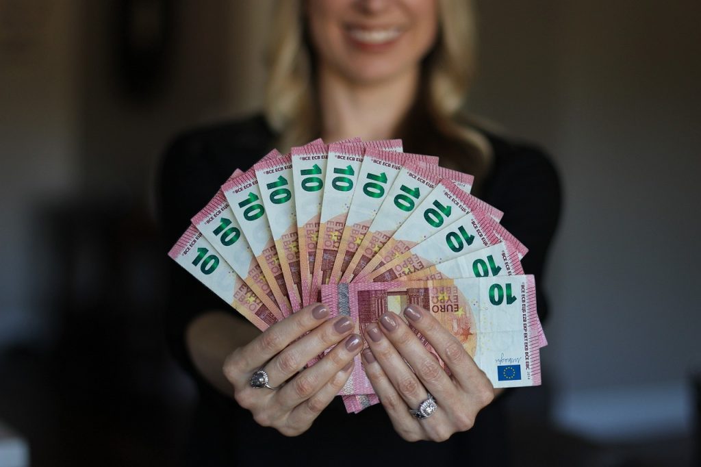 woman with euros