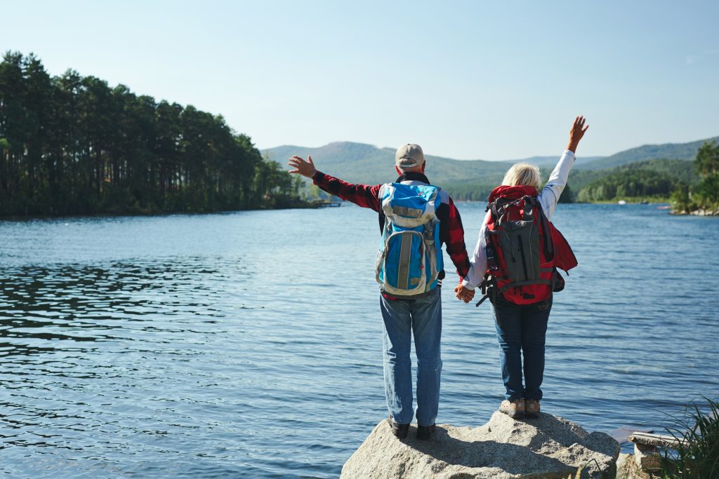 Retired couple summer adventure